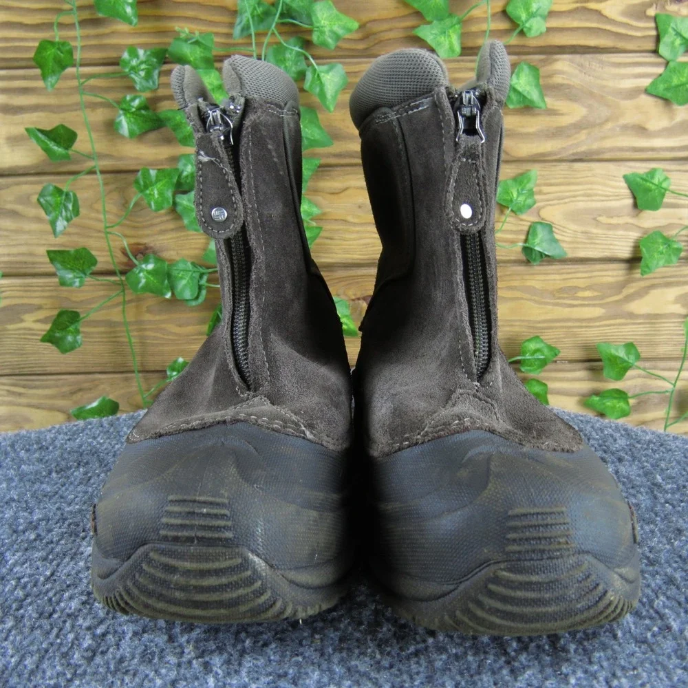 Columbia Boys 5 Brown Suede Waterproof Winter Boots Omni-Heat Insulated‎ Zip Up